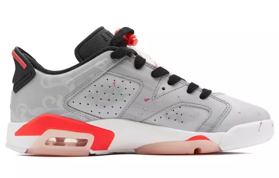 Jordan Air Jordan 6 Винтажные баскетбольные кроссовки женские, Gray-white-red