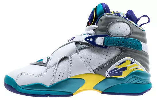 Кроссовки Jordan Air Jordan 8 Vintage Basketball, белый/синий/желтый