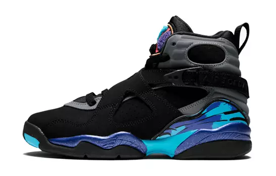 Кроссовки Jordan Air Jordan 8 Vintage Basketball, черный/голубой/сиреневый