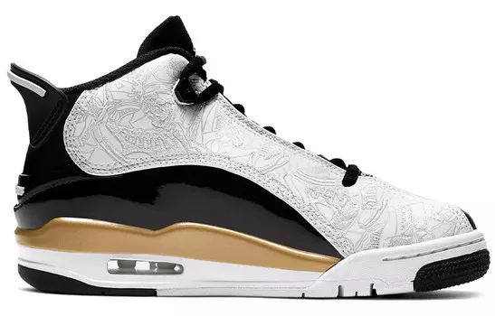Jordan Dub Zero Black Metallic Gold White GS