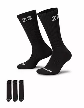 Jordan Essentials – набор из 3 пар черных спортивных носков