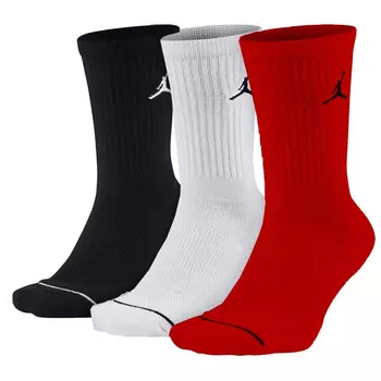 Jordan Гольфы унисекс, 3 пары, черные+красные+белые
