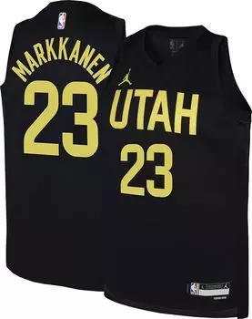 Jordan Юта Джаз Лаури Маркканен # 23 Черная майка Swingman