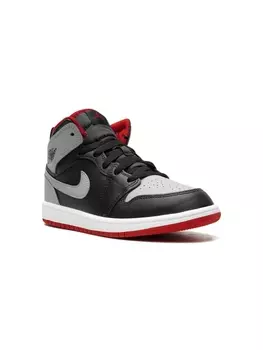 Jordan Kids кроссовки Air 1 Mid "Черный/Серый/Красный", черный