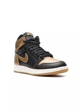 Jordan Kids кроссовки Air Jordan 1 "Черный/Металлик Золотой", черный