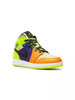 Jordan Kids кроссовки Air Jordan 1 Mid SE Volt/Vivid Orange, оранжевый