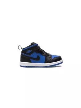 Jordan Kids кроссовки Air Jordan 1 Mid Black/Royal Blue, синий
