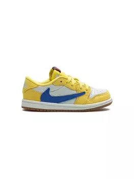 Jordan Kids кроссовки Air Jordan 1 Retro Low OG SP Canary из коллаборации с Travis Scott, желтый