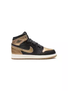 Jordan Kids кроссовки Jordan 1 Retro High OG "Черный/Металлик Золото", черный
