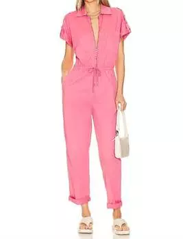 Jordan комбинезон с короткими рукавами и молнией спереди в розовом цвете Punch PISTOLA