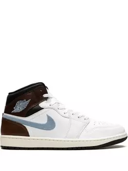 Jordan кроссовки Air 1 Mid SE "Brown/Blue/Grey", белый