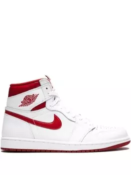 Jordan кроссовки Air 1 Retro High OG "Metallic Red", белый