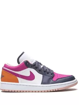 Кроссовки Jordan Air Jordan 1 Low SE, белый/черный/оранжевый/фиолетовый