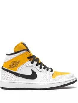 Кроссовки Jordan Air Jordan 1 Mid, белый/желтый/черный