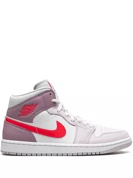 Кроссовки Jordan Air Jordan 1 Mid, белый/фиолетовый/розовый