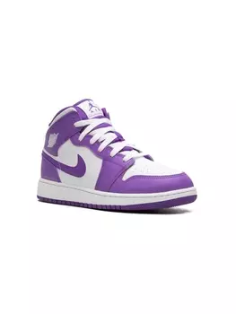 Jordan кроссовки Air Jordan 1 Mid White Purple, белый