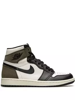 Кроссовки Jordan Air Jordan 1 Retro, белый/черный/темно-коричневый