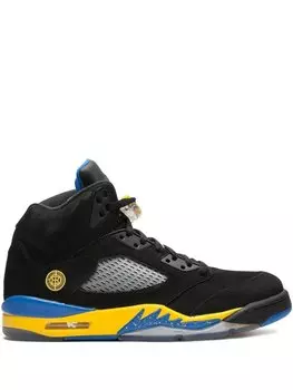 Кроссовки Jordan Air Jordan 5 Retro, черный/синий/желтый