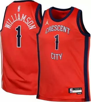 Jordan Молодежный Нью-Орлеан Пеликанс Зайон Уильямсон # 1 Red Swingman Джерси