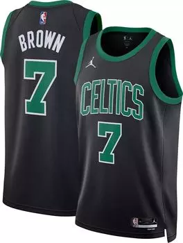 Jordan Мужская черная майка Nike Boston Celtics Jaylen Brown #7 Dri-FIT Swingman