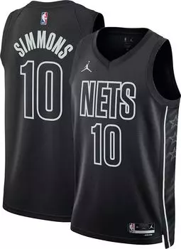 Jordan Мужская черная майка Nike Brooklyn Nets Ben Simmons #10 Dri-FIT Swingman