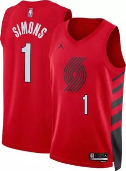 Jordan Мужская красная майка Nike Portland Trail Blazers Anfernee Simons #1 Dri-FIT Swingman