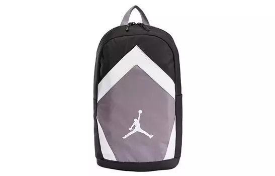 Jordan Рюкзак из полиэстера унисекс, черный/серый/белый