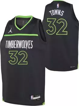 Jordan Серая майка Nike Youth Minnesota Timberwolves Karl-Anthony Towns № 32 Dri-FIT Swingman