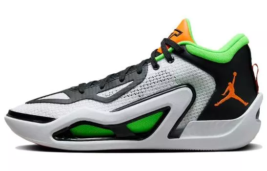 Jordan Tatum 1 Баскетбольные кроссовки мужские, White/Black/Green Strike/Total Orange