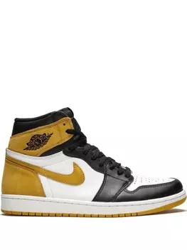 Кроссовки Jordan Air Jordan 1 Retro High OG, белый/черный/желтый