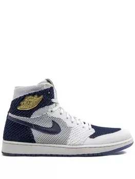 Jordan высокие кроссовки Air Jordan 1 Retro HI Flyknit, белый