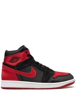 Jordan высокие кроссовки Air Jordan 1 Satin Bred, черный
