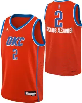 Jordan Youth Оклахома-Сити Тандер Шай Гилджес-Александр # 2 Оранжевая майка Dri-FIT Swingman