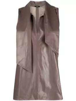 JOSEPH кожаный топ с завязками, коричневый