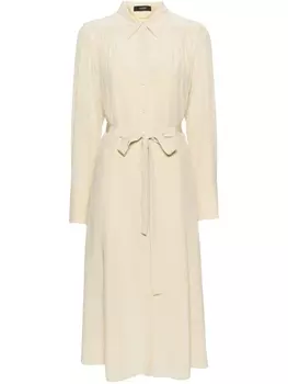 JOSEPH шелковое платье-рубашка с поясом, желтый