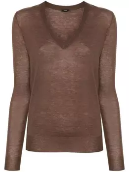 JOSEPH свитер Cashair с V-образным вырезом, коричневый