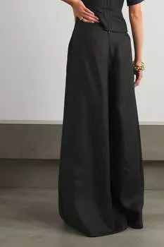 JOSLIN широкие брюки Peyton из льняного батиста, черный