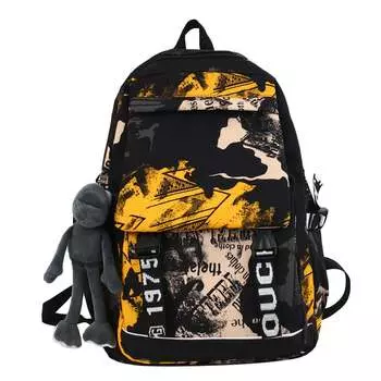 Journey Дорожный рюкзак унисекс, Буква: белая + подвеска-длинноногая лягушка.