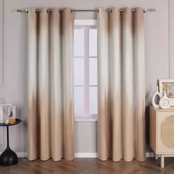 Joyswahl непрозрачные шторы с люверсами затемняющие шторы (1 шт.) градиентные шторы с люверсами песочного цвета ВxШ 245x135 см, бежевый