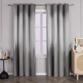 Joyswahl непрозрачные шторы с люверсами затемняющие шторы (1 шт.) градиентные шторы с люверсами серые В x Ш 175 x 135 см, серый