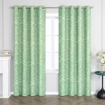 Joyswahl Плотные шторы Непрозрачные шторы с люверсами Современная термозанавеска с люверсами Гостиная Спальня Зеленый В x Ш 175 x 135 см 1 шт.