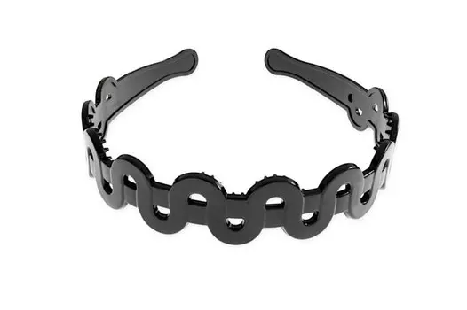 Jubileo, Волнистая черная пластиковая лента для волос