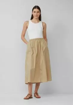 Юбка А-силуэта AUSGESTELLTER MIDI MIT AUFGESETZTEN TASCHEN s.Oliver, бежевый
