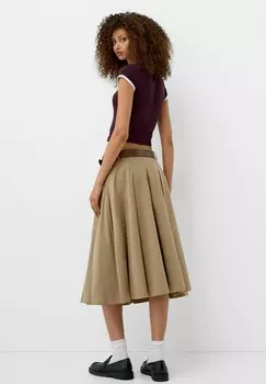 Юбка А-силуэта Bershka, бежевый