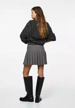 Юбка А-силуэта BOX PULL&BEAR, темно-серый