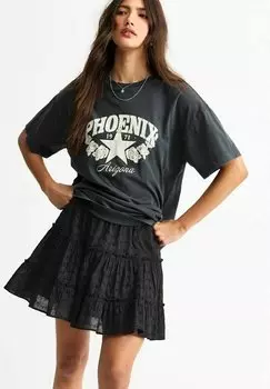 Юбка А-силуэта BRODERIE ANGLAISE TIERED MINI New Look, черный