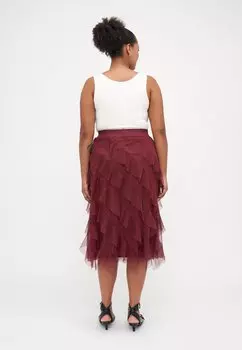 Юбка А-силуэта CARLAFALDA CALF SKIRT ONLY Carmakoma, бордовый