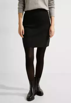 Юбка А-силуэта Cecil, смесь мягких материалов, черный