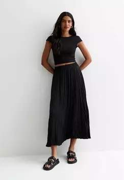 Юбка А-силуэта CRINKLE MIDI New Look, черный
