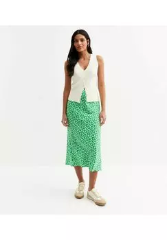 Юбка А-силуэта DAISY PRINT BIAS CUT MIDI New Look, цвет Green Pattern